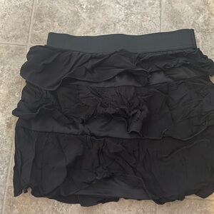 Elegant Black Ruffled Skirt